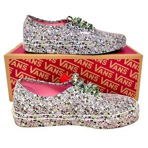 Vans White Floral Print Size 7 Women's 5.5 Men's Shoes Skate Heartstopper Flower